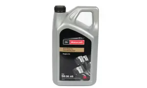 Olej silnikowy Motorcraft 5W-30 A5 w 5-litrowej butelce.
