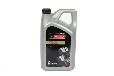 Olej silnikowy Motorcraft 5W-30 A5 w 5-litrowej butelce.